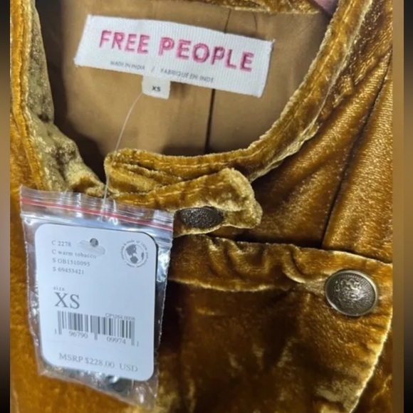 Free People Faye Stunning Metallic Gold Military Jacket - Picture 9 of 14